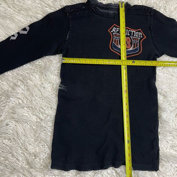 Vintage Affliction Fear The Reaper Mens Reversible Thermal Shirt Size Medium - Picture 3 of 6